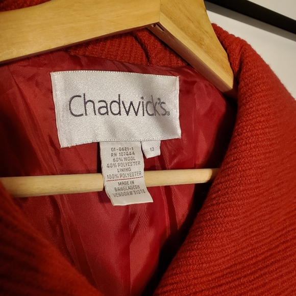 Women Chadwick's Red Coat Wool Blend - Picture 5 of 5